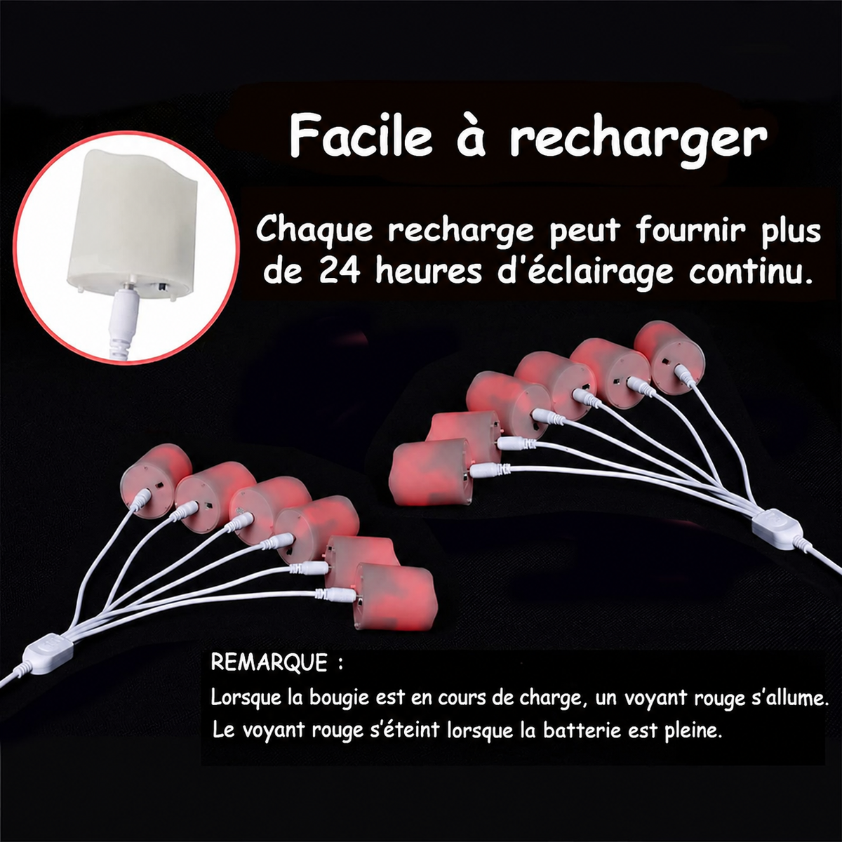 Bougies LED Rechargeables Sans Flamme avec Télécommande