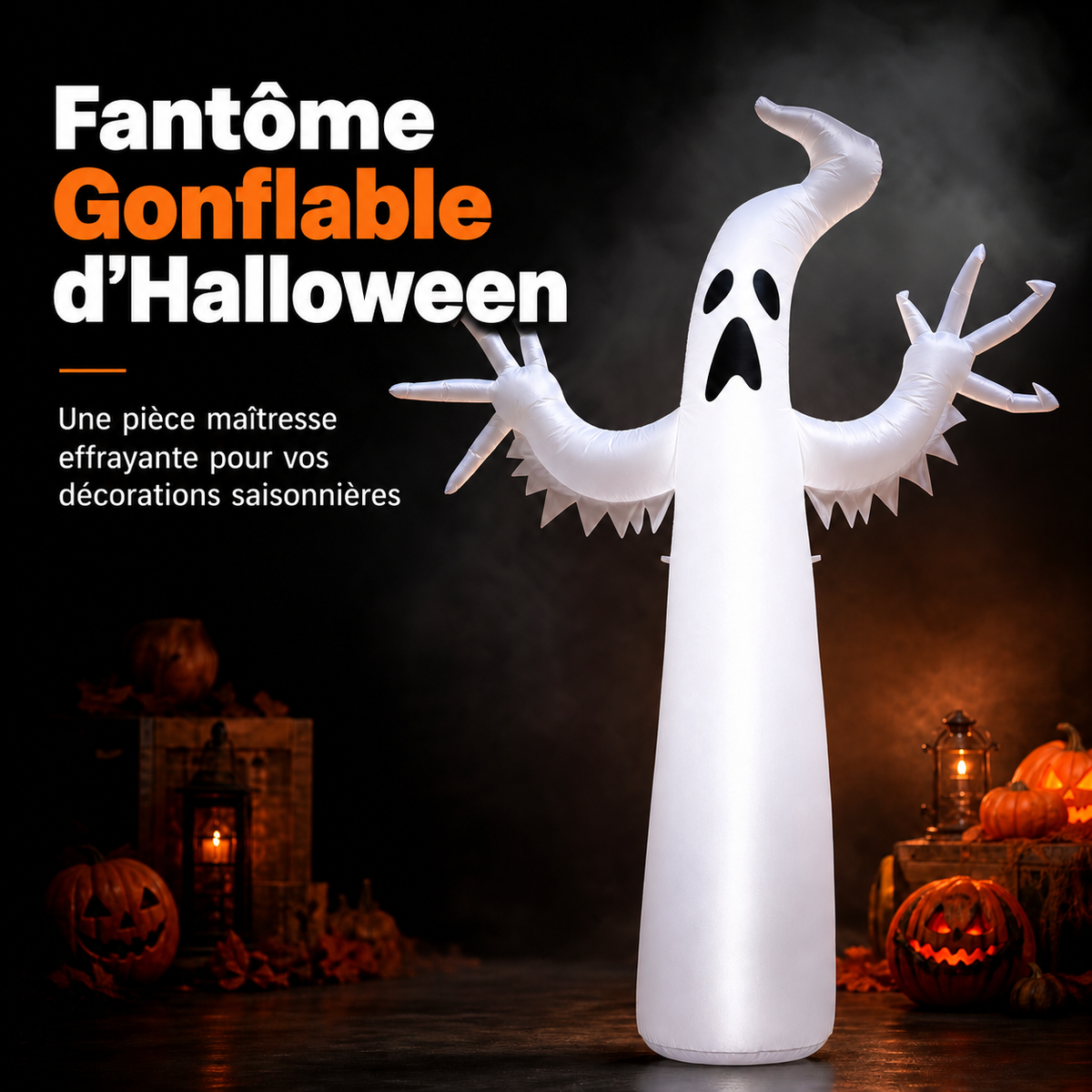 Fantôme Gonflable LED d’Halloween – Décoration Extérieure