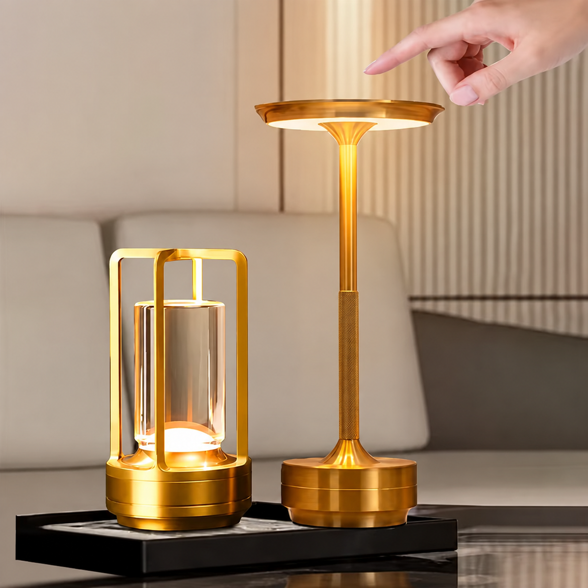 Lampe de Table Rechargeable Sans Fil – LED Tactile & Intensité Réglable