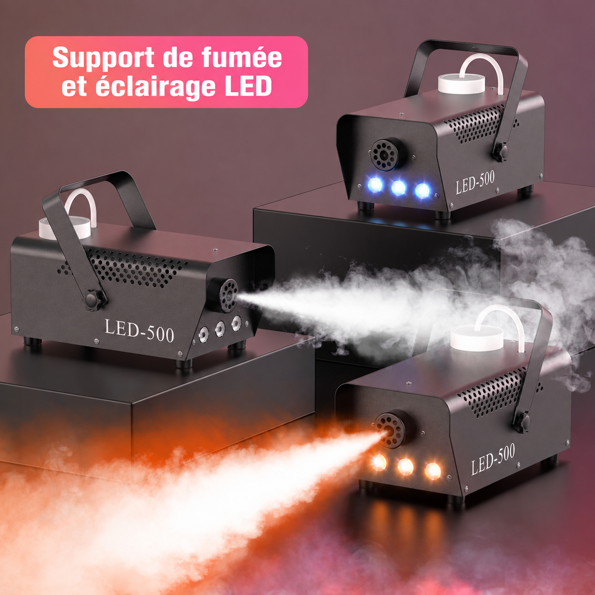Machine à Fumée RGB 500 W avec Télécommande – Effet LED