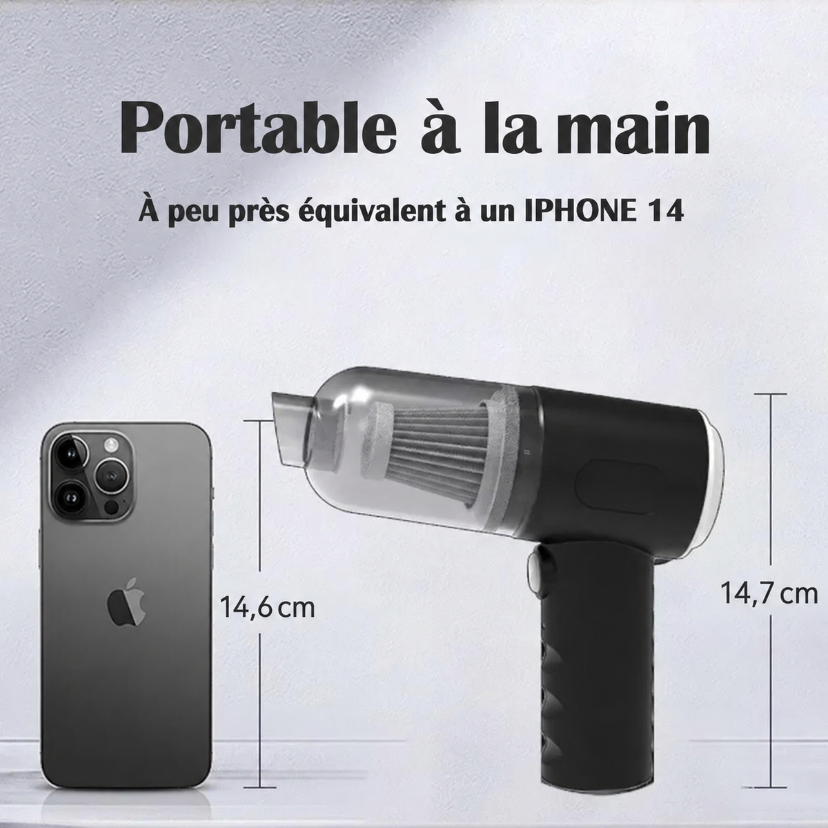 Mini Aspirateur Souffleur Sans Fil 2-en-1 – 9000 Pa, USB Rechargeable