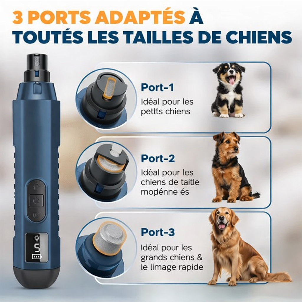 Broyeur à ongles électrique pour chien & chat – Silencieux, USB
