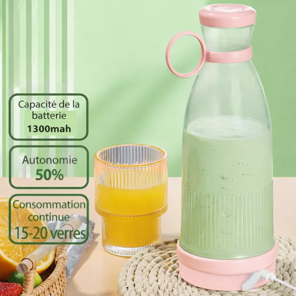 Mini blender Presse-agrumes électrique portable, 6 lames – Jus & Milkshake frais