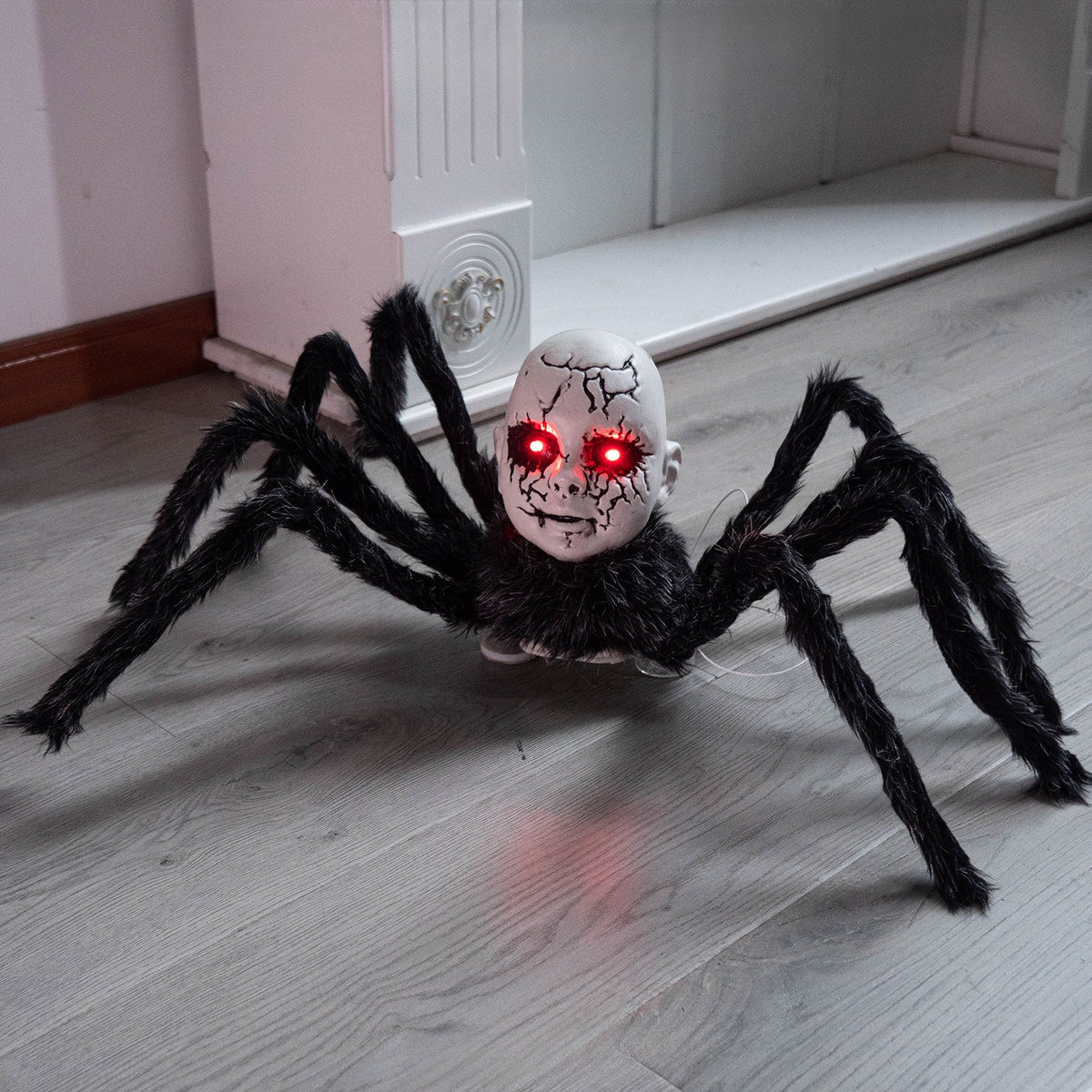 Araignée Animée Halloween 60 cm – Yeux LED & Effets Sonores