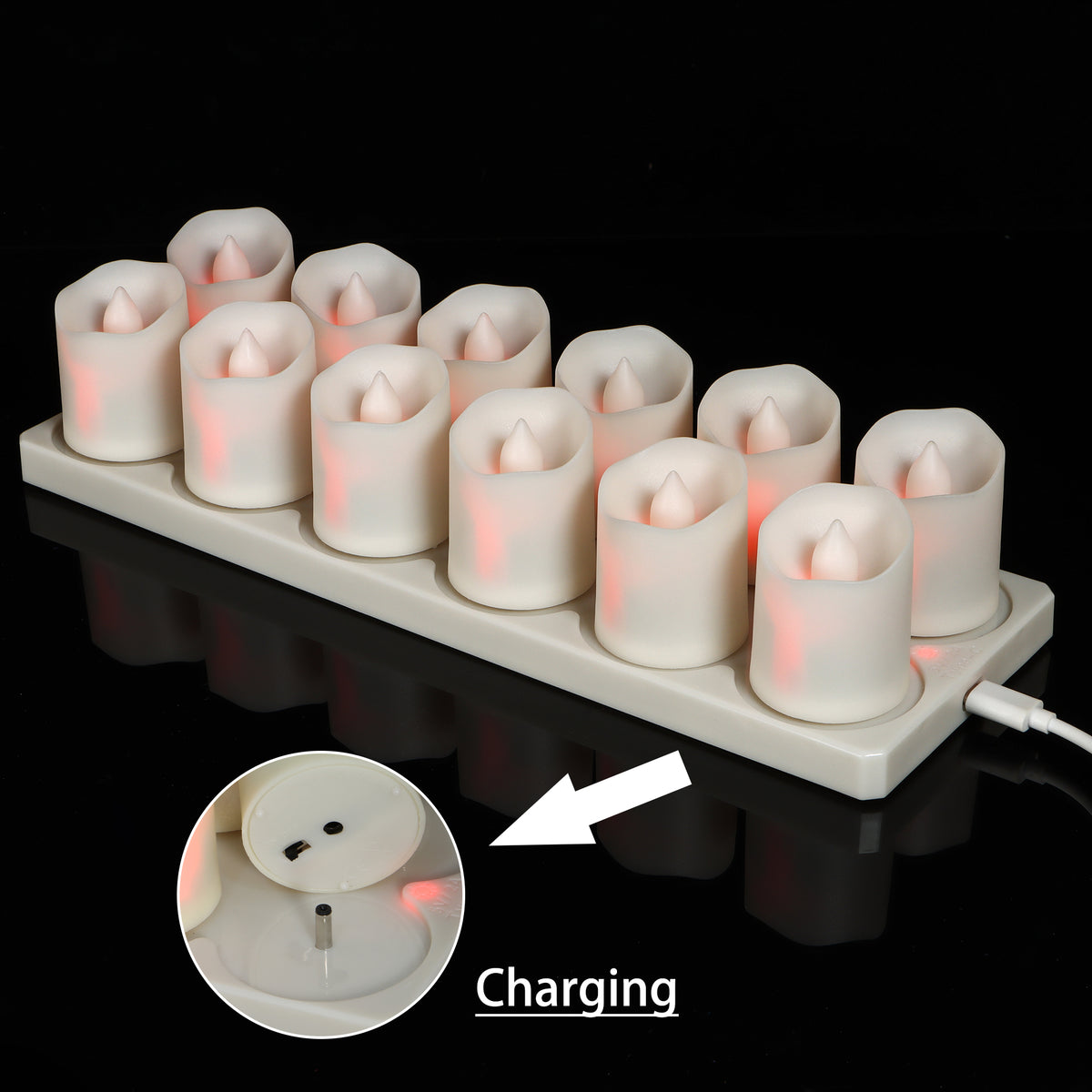 Bougies LED Rechargeables Sans Flamme avec Télécommande