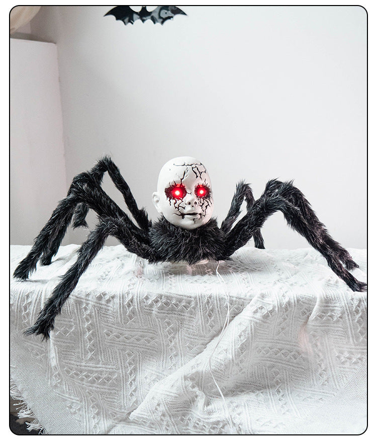 Araignée Animée Halloween 60 cm – Yeux LED & Effets Sonores