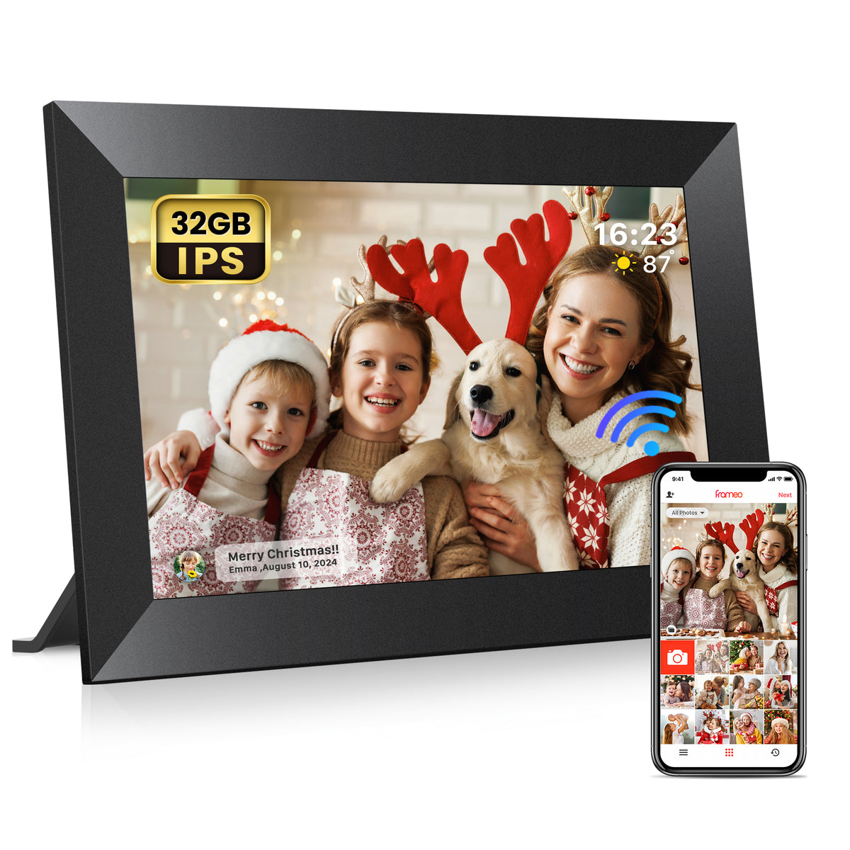 Cadre Photo Numérique Wi-Fi 10,1" Écran Tactile HD IPS – Partagez Vos Souvenirs en Direct