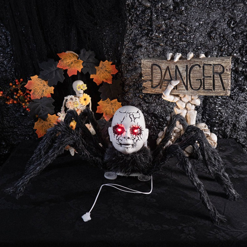 Araignée Animée Halloween 60 cm – Yeux LED & Effets Sonores