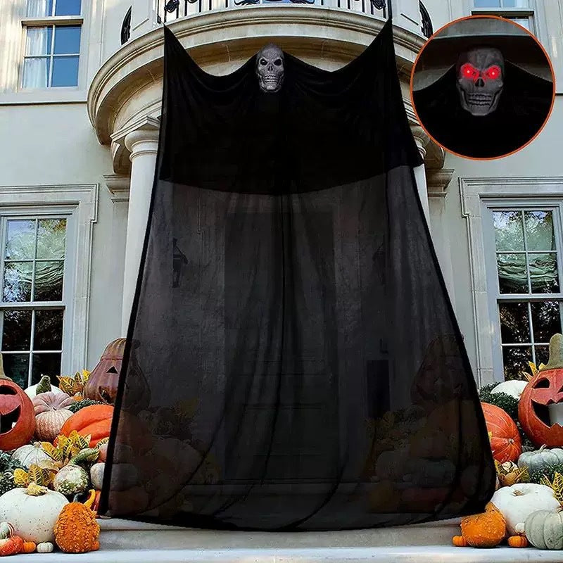 Fantôme Suspendu Halloween 3,3 m – Yeux LED Activés par le Son