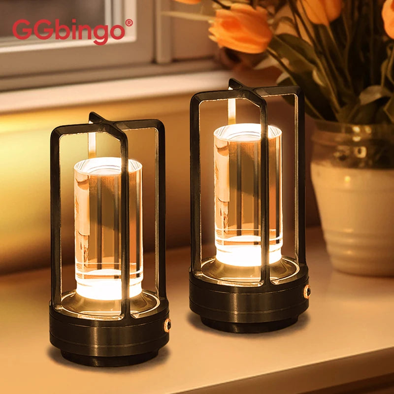 Lampe de Table Rechargeable Sans Fil – LED Tactile & Intensité Réglable