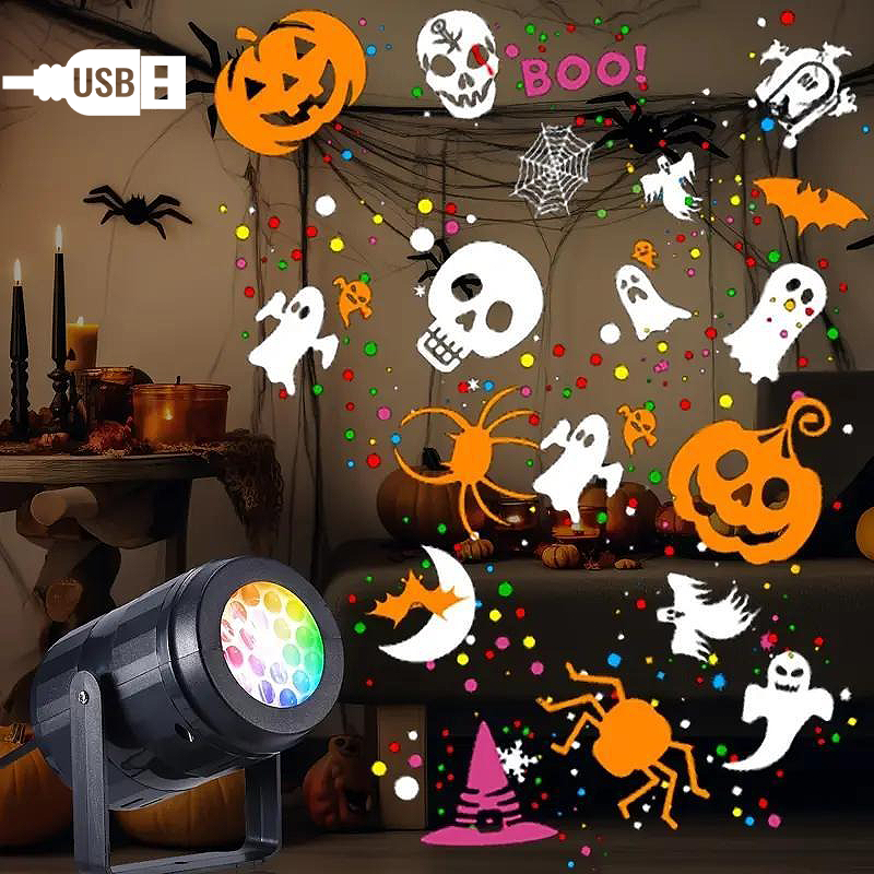 Projecteur LED Halloween & Noël – Multis-motifs Lumineux Extérieurs