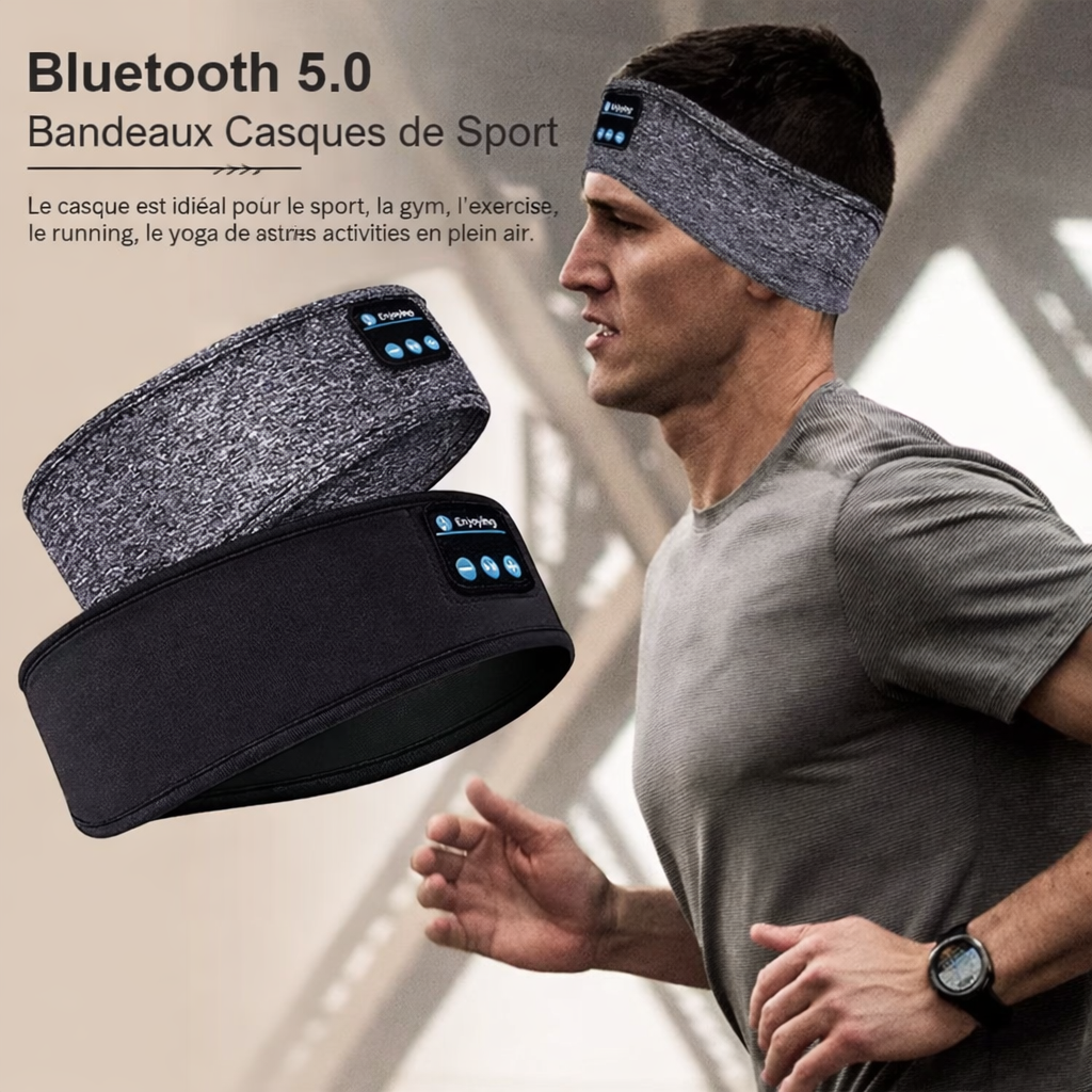 Bandeau élastique Bluetooth 5.0 avec Écouteurs intégrés  – sommeil & sport