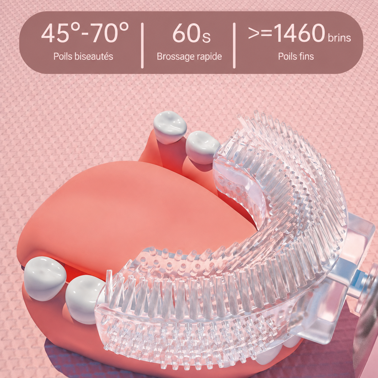 Brosse à dents électrique sonique 360° en U pour enfants