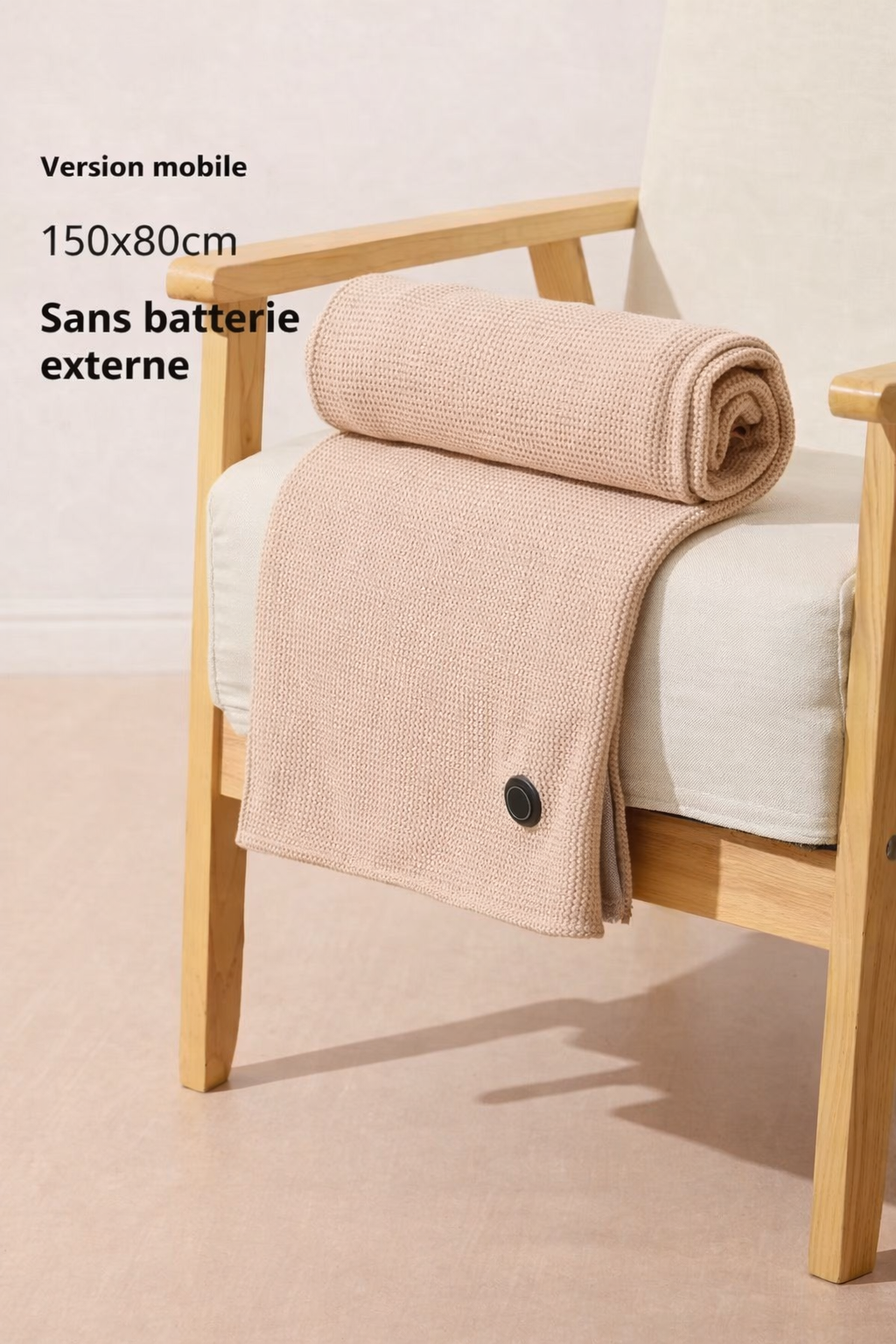 Couverture chauffante USB portable, 3 niveaux de chaleur, lavable, réglable