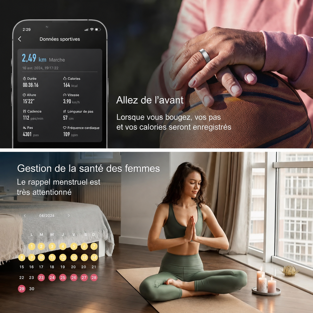 Bague connectée intelligente multisport avec suivi du sommeil et de l’activité