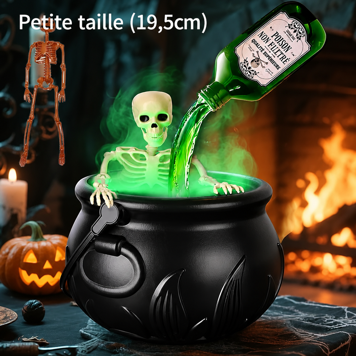Chaudron Halloween LED avec Effet Brume – Avec ou Sans Squelette