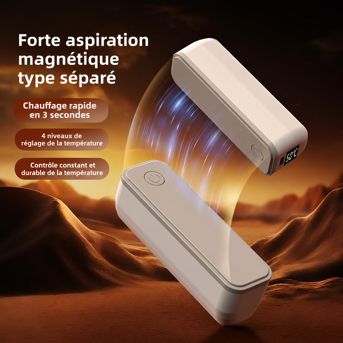 Chauffe-Mains Rechargeables Magnétiques 2-en-1