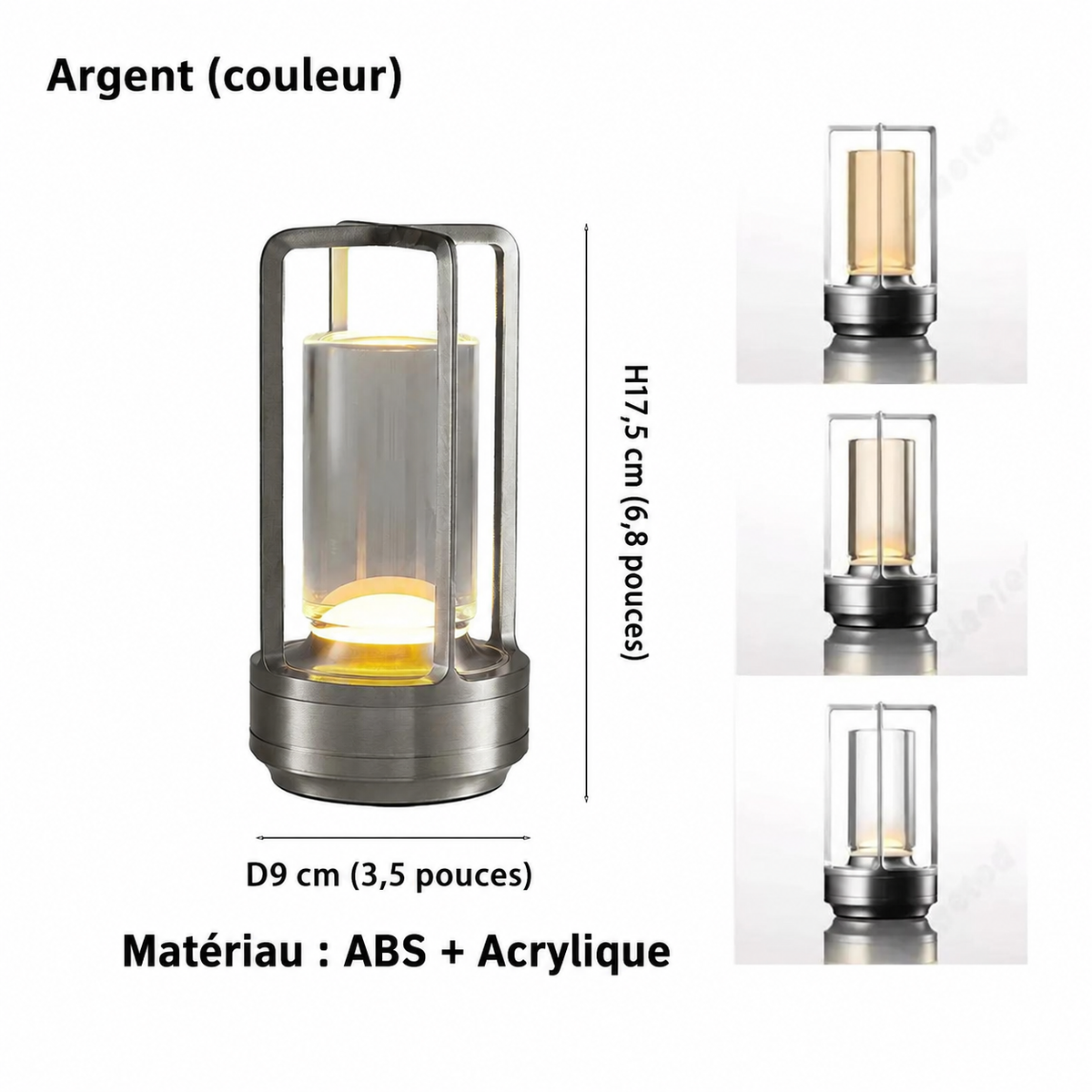Lampe de Table Rechargeable Sans Fil – LED Tactile & Intensité Réglable