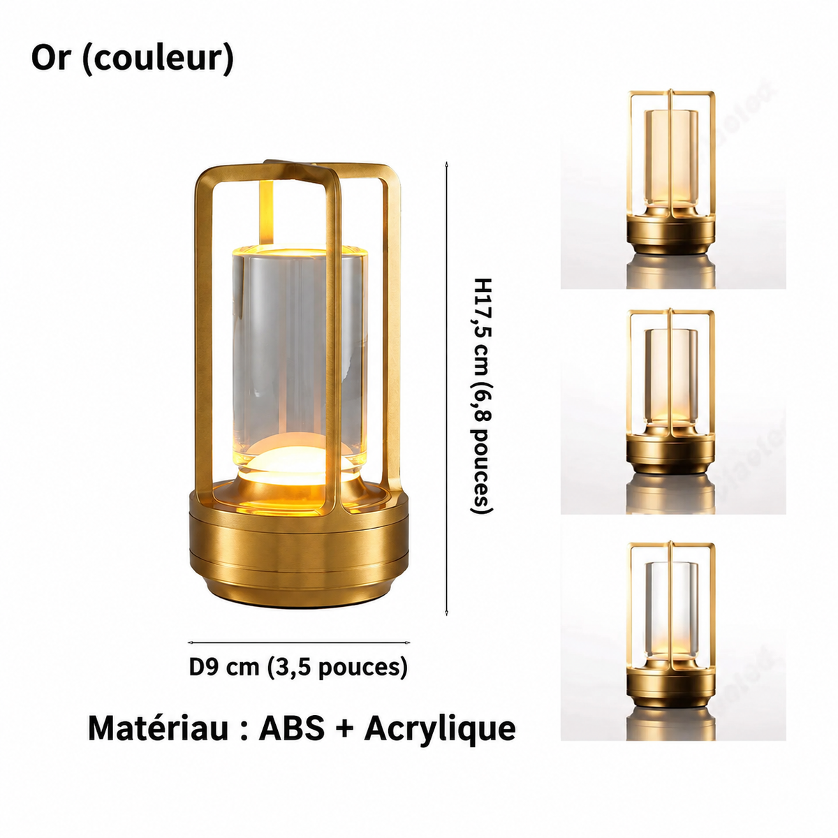 Lampe de Table Rechargeable Sans Fil – LED Tactile & Intensité Réglable