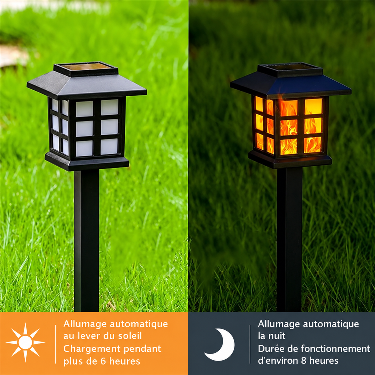 Lampes Solaires Effet Flamme LED - Halloween