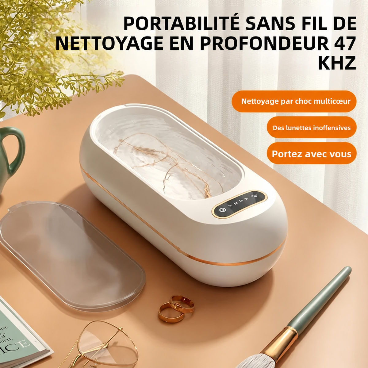 Nettoyeur Ultrasonique pour Bijoux & Lunettes – Nettoyage 45 kHz