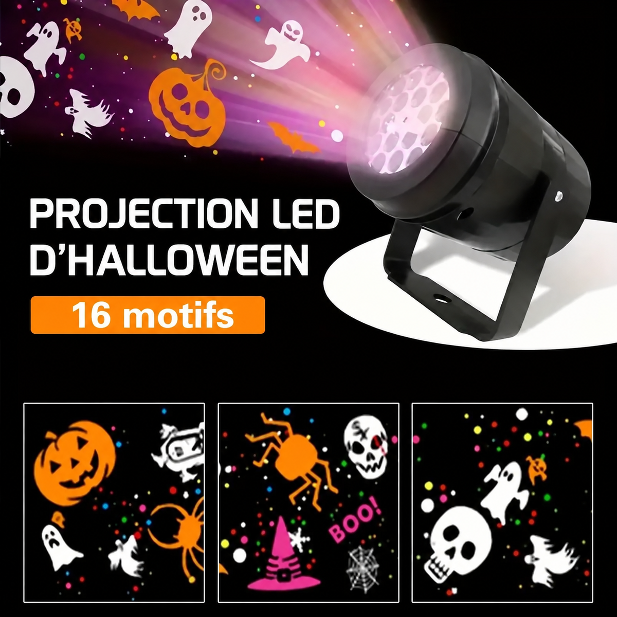 Projecteur LED Halloween & Noël – Multis-motifs Lumineux Extérieurs