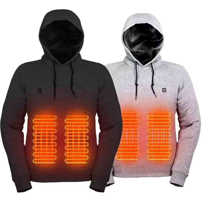 Sweat à capuche chauffant USB pour l'hiver et rester au chaud en plein air