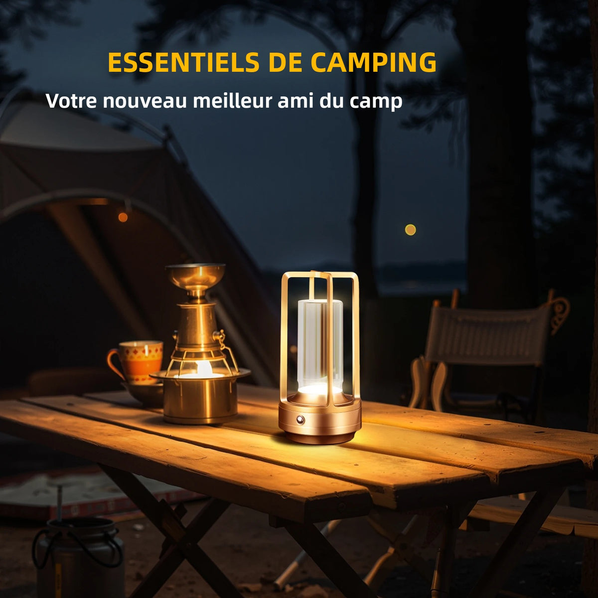Lampe de Table Rechargeable Sans Fil – LED Tactile & Intensité Réglable