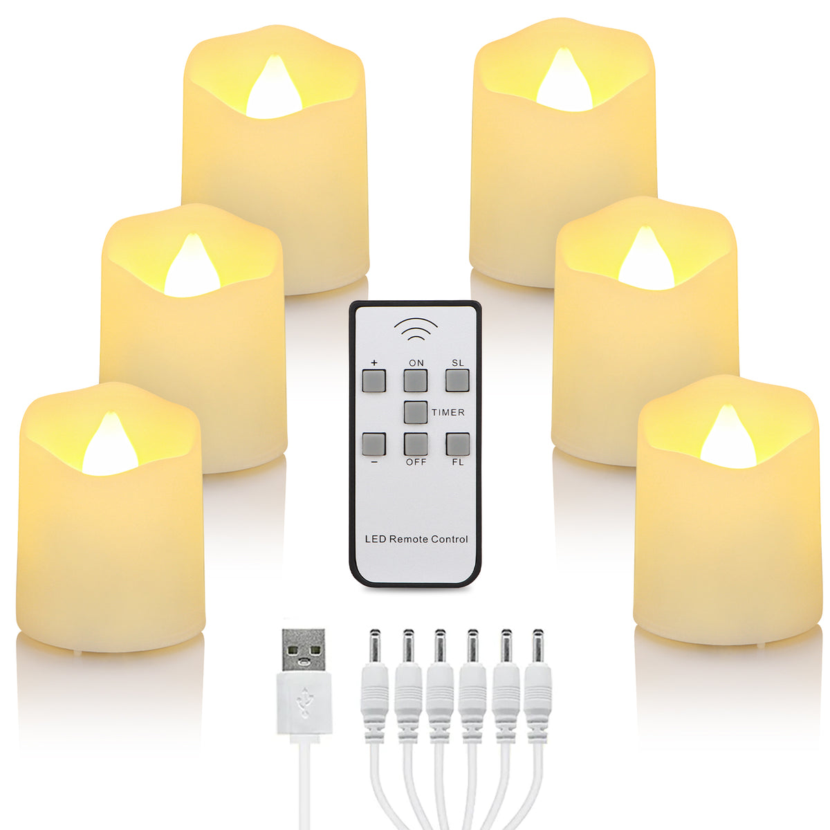 Bougies LED Rechargeables Sans Flamme avec Télécommande