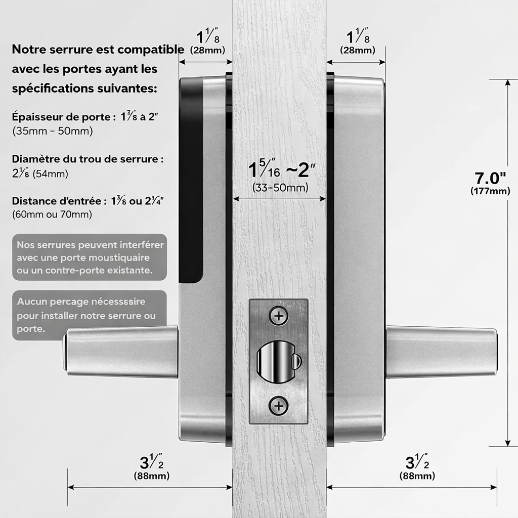 Serrure Connectée Empreinte Digitale WiFi – Clavier Tactile & Application Mobile (IP67)