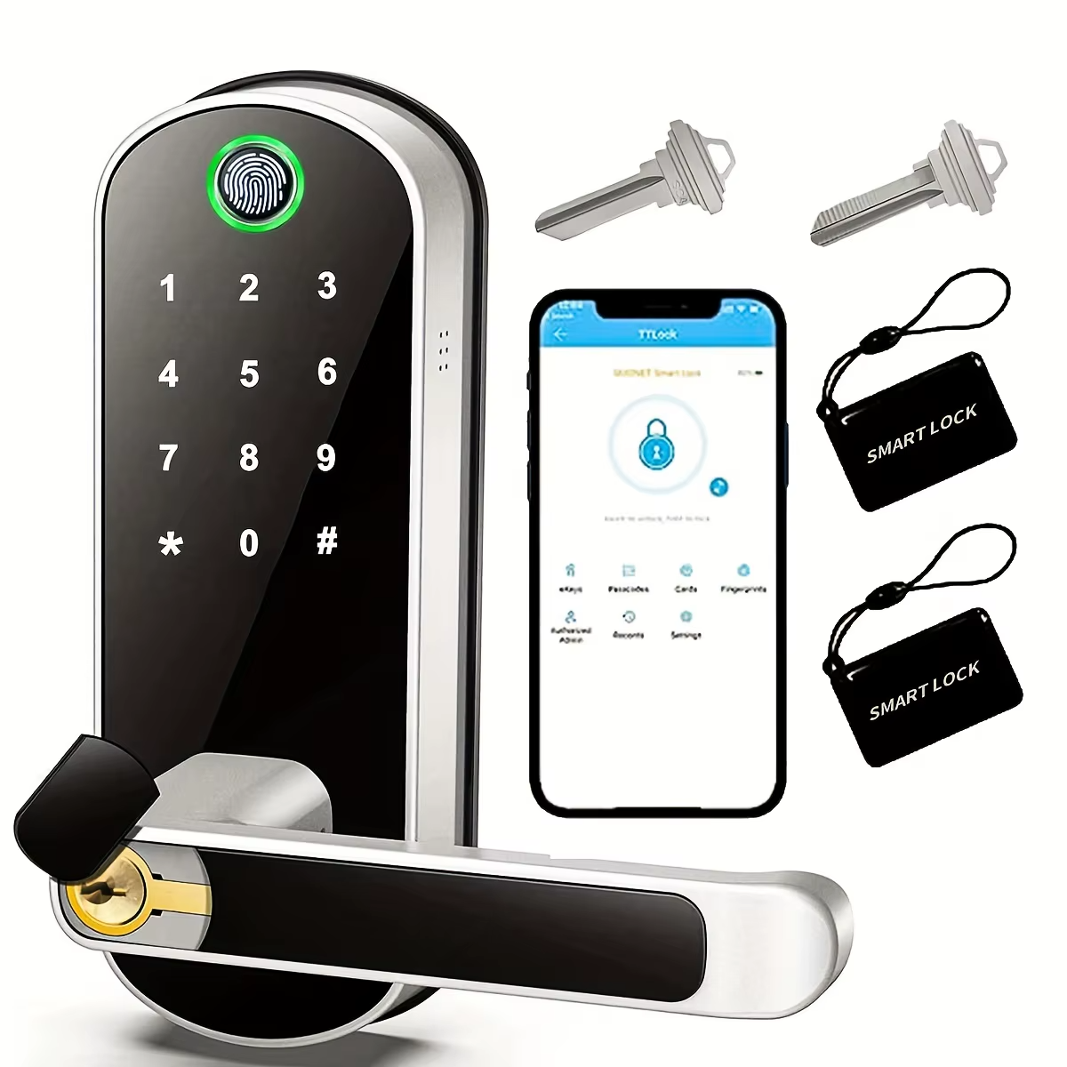 Serrure Connectée Empreinte Digitale WiFi – Clavier Tactile & Application Mobile (IP67)