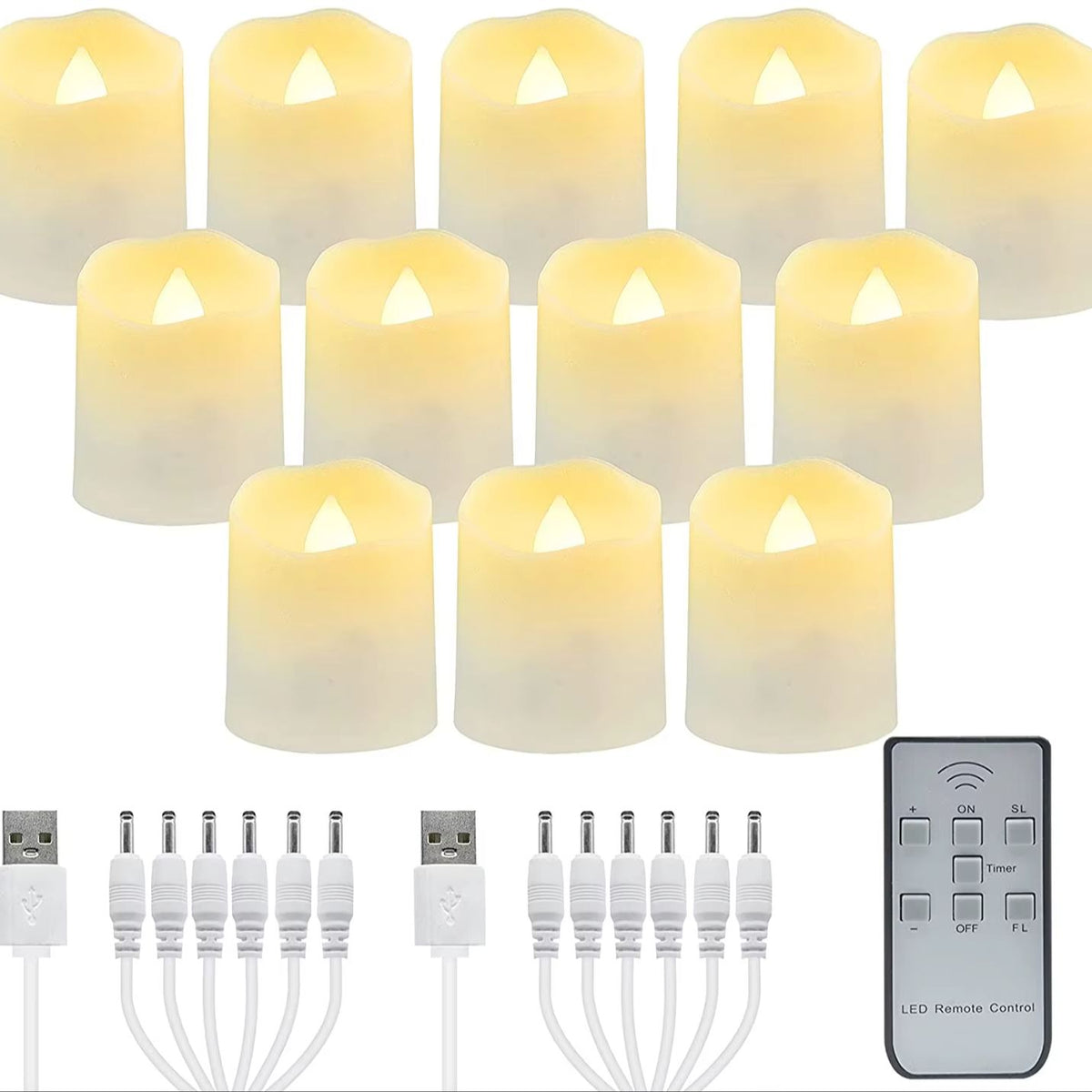 Bougies LED Rechargeables Sans Flamme avec Télécommande