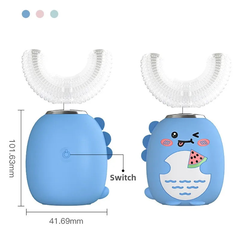Brosse à dents électrique sonique 360° en U pour enfants