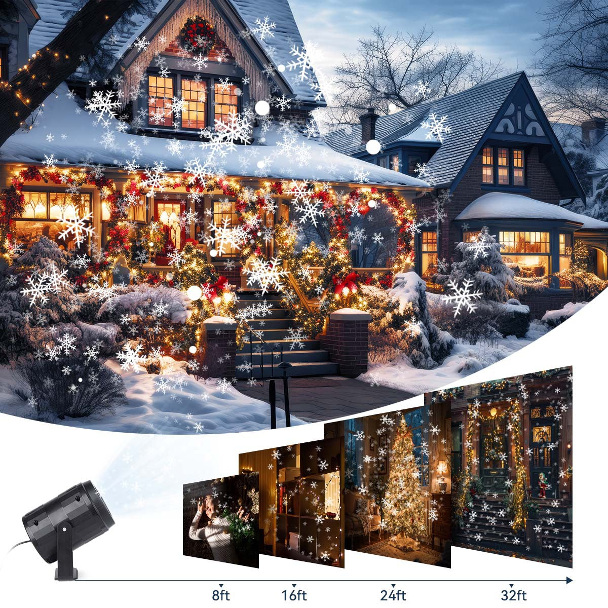 Projecteur LED Halloween & Noël – Multis-motifs Lumineux Extérieurs