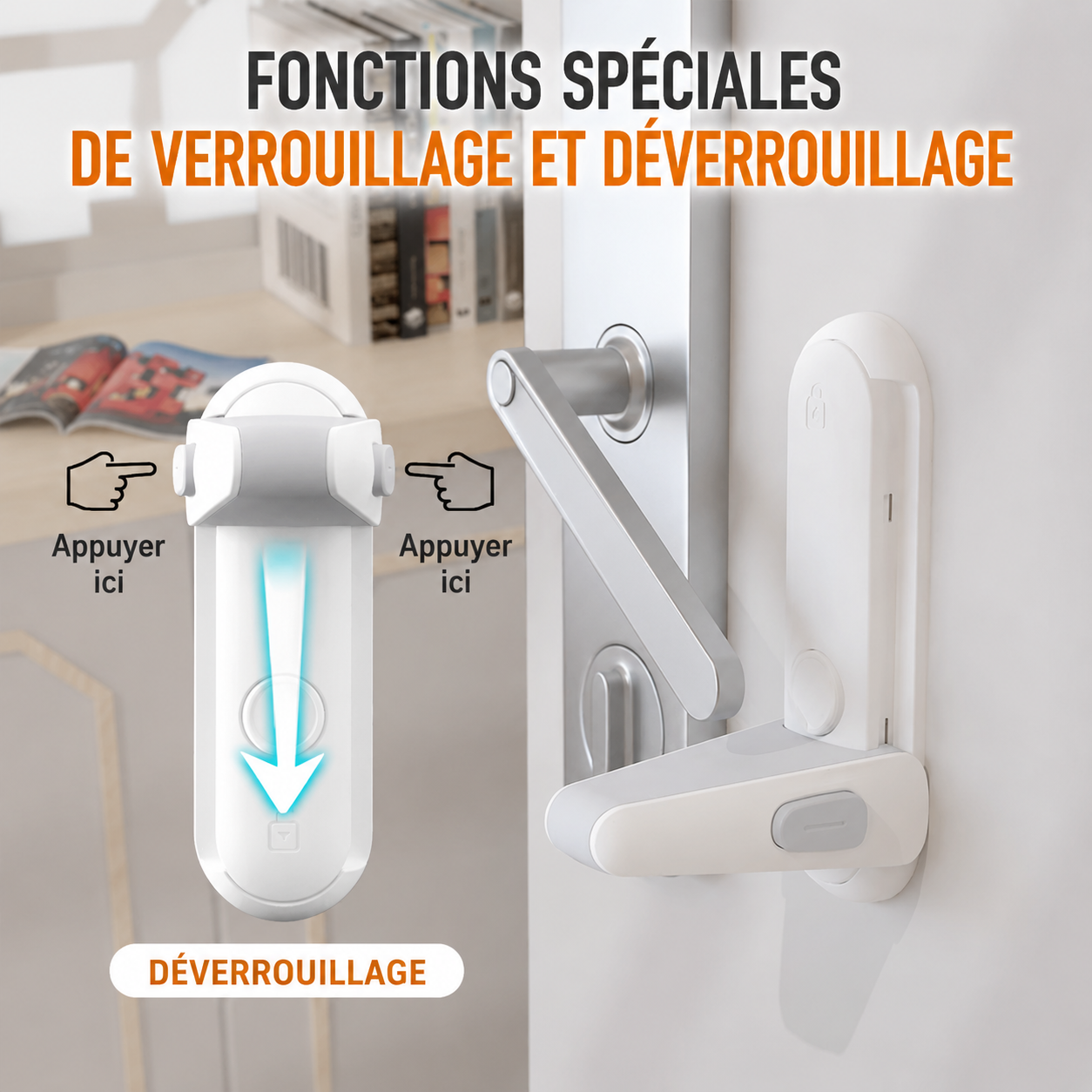 Verrou de poignée de porte pour la sécurité des bébés
