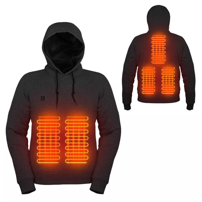 Sweat à capuche chauffant USB pour l'hiver et rester au chaud en plein air