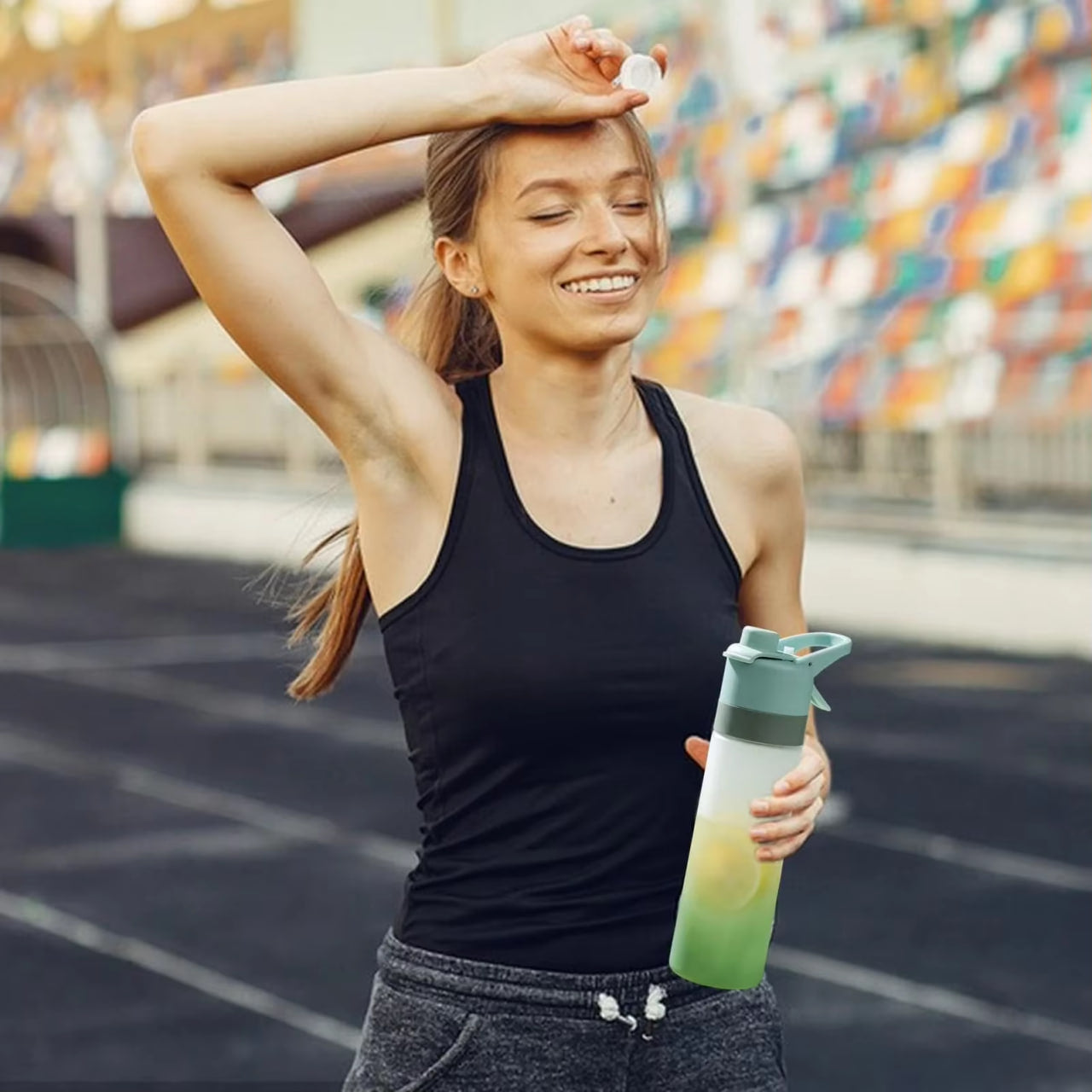 Gourde portable étanche avec brumisateur intégré, pour le sport et les activités de plein air